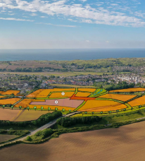 Image 27: Illustrative masterplan (east) 1 Predominantly Residential 2 New Primary School option 3 Mixed Use (employment and residential) 4 Employment 5 Multi-use green space