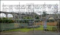 Picture 12 – Lighting frames and control unit mounted on scaffolding