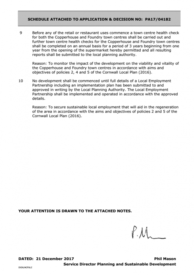 SCHEDULE ATTACHED TO APPLICATION & DECISION NO: PA17/04182 Reasons p4