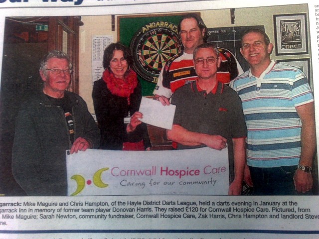 Darts Fundraising at Angarrack Inn In Memory of Donovan Harris